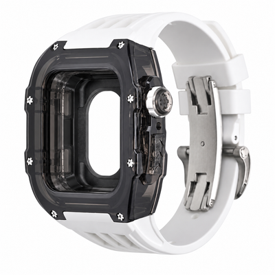Black Apple Watch Case & Fluororubber Band Set | RM Mod Kit - 