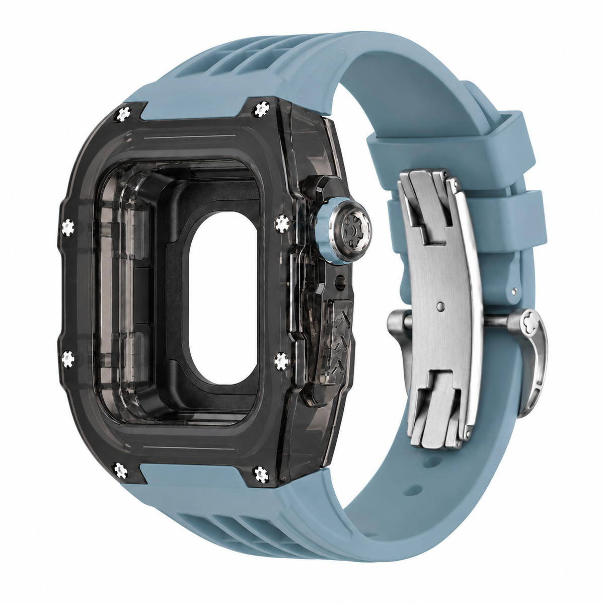 Black Apple Watch Case & Fluororubber Band Set | RM Mod Kit - 