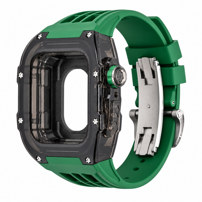Black Apple Watch Case & Fluororubber Band Set | RM Mod Kit - 