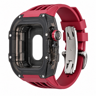 Black Apple Watch Case & Fluororubber Band Set | RM Mod Kit - 