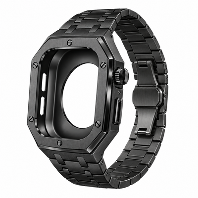 Black Steel Apple Watch Case & Band Set | Royal Oak Mod Kit - 