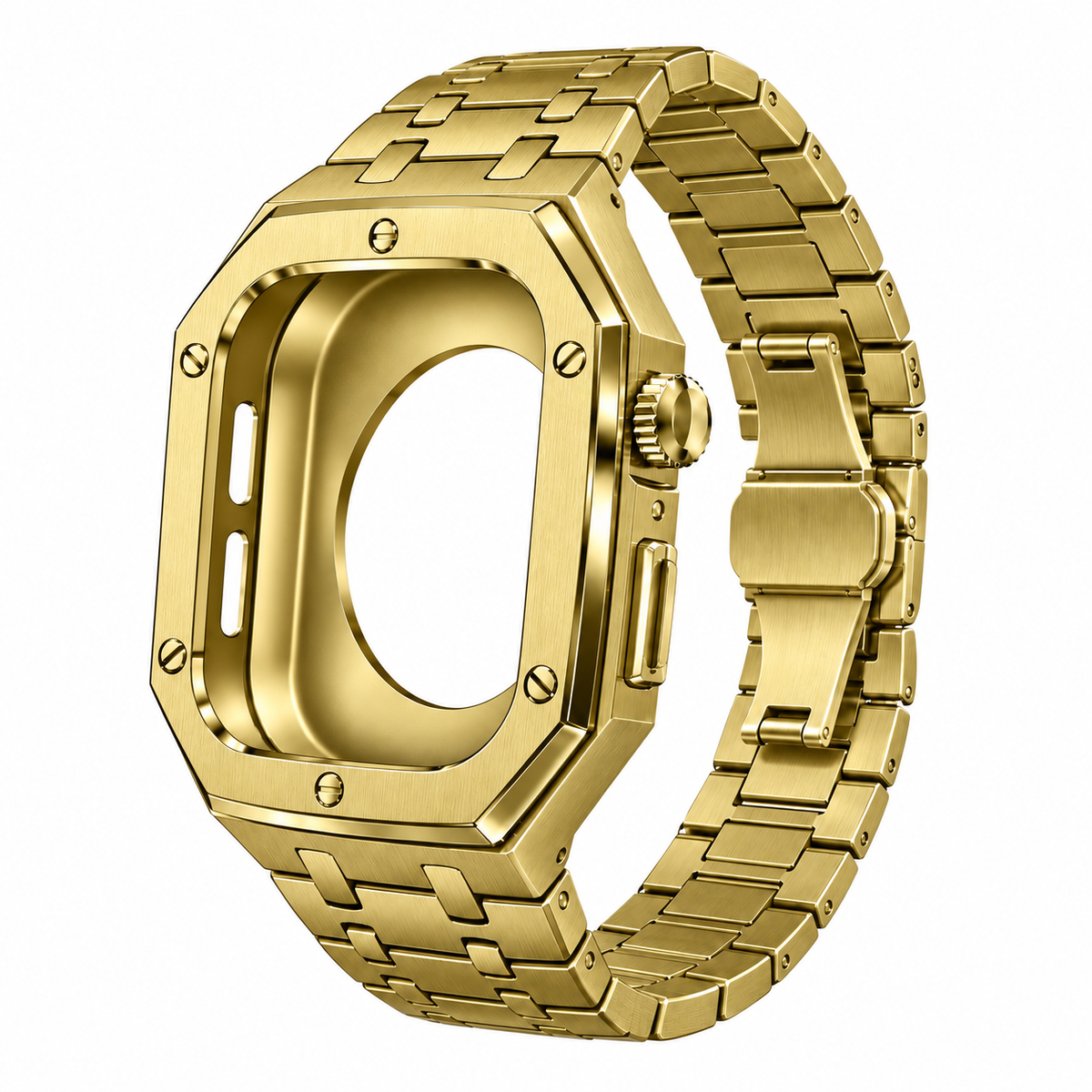 Gold Steel Apple Watch Case & Band Set | Royal Oak Mod Kit - 