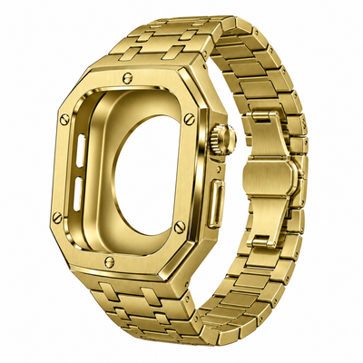 Gold Steel Apple Watch Case & Band Set | Royal Oak Mod Kit - 