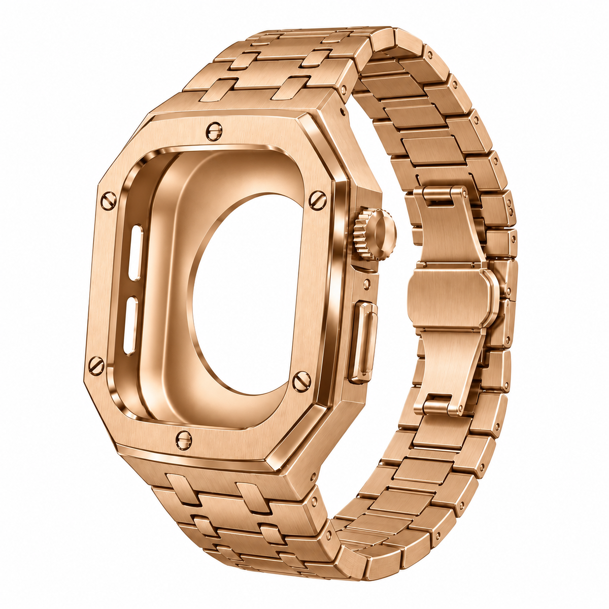 Rose Gold Steel Apple Watch Case & Band Set | Royal Oak Mod Kit - 