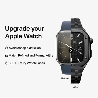 Apple Watch Mod Steel Case & Strap – Black Oak Style - 