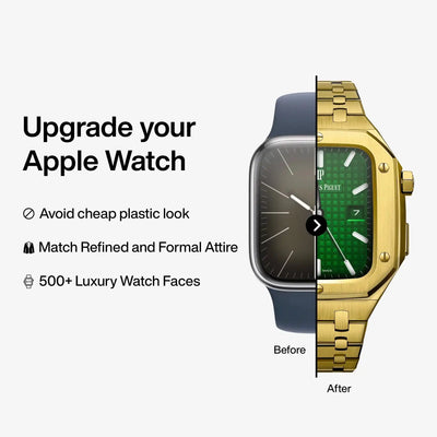 Apple Watch Mod Steel Case & Strap – Gold Oak Style - 