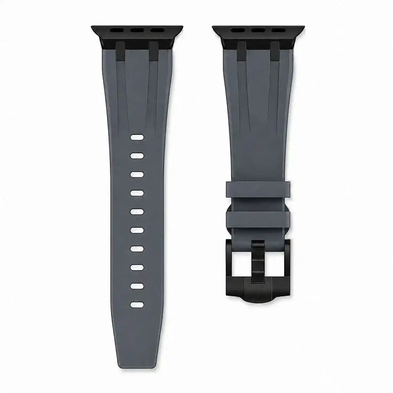 Apple Watch Mod Rubber Strap – Grey Oak Style - 